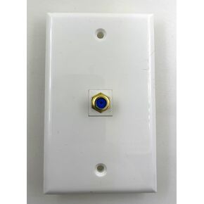 Coax Wall Plate, Coax Keystone Female to Female TV Cable Wall Plate F Connector Video Wall Jack Wall Plate (1 Port)