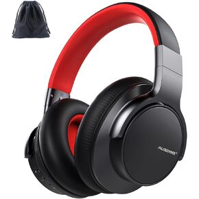AUSDOM Active Noise Cancelling Headphones: Bluetooth Over Ear Wireless ANC Headphones with Microphone, 50H Playtime, Deep Bass, Hi-Fi Sound, Comfortable Ear Cushions for Travel Work Cellphones