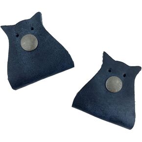 Owl Shaped Cord Keeper (Cord Clam) 2-Pack Handmade by Hide & Drink (Slate Blue)