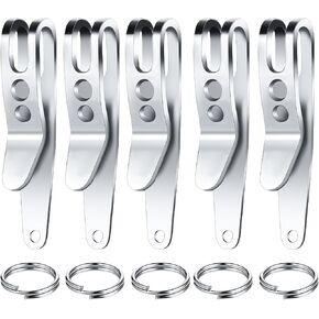 Molain 5Pcs Pocket Bag Suspension Clip with Keychain, Zinc Alloy Bag Waist Belt Hanging Clip Key Buckles Portable Pocket Clip