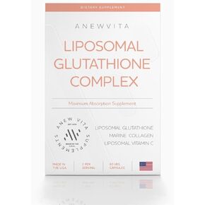 Liposomal Glutathione Supplement with Marine Collagen and Vitamin C - Premium Skin Care Supplement - Enhanced Absorption Formula for Radiant Skin, Detox & Antioxidant Support - 60 Capsules