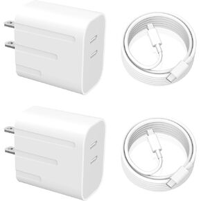 Type C Charger Fast Charging, 2 Pack USB C Chargers Block with 2 Pack 4FT Cable for i Phone 16/16 Plus/16 Pro Max/15/15 Pro Max/15 Plus, Galaxy S24 Ultra/S23/S22/S21/S20