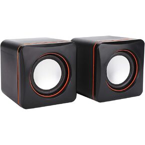 Zopsc MiniUSB Stereo 3.5mm Jack Wired Speaker, Compact and Lightweight, Portable Mini Sound System, Share Great Sounds with Friends and Family, for PC Laptop MP3 MP4 (Binaural)