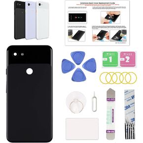 Compatible with Pixel 3a XL Back Glass Cover Replacement, Pixel 3a XL Back Glass for All Carriers, Includes Repair Tools & Instruction, Black