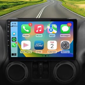 【4GB+64GB】 Qualcomm 8-Core Car Radio Stereo Upgrade for Jeep Wrangler JK 2007-2018 Dodge Ram 1500 2500 2009 2010 2011 2012 Grand Cherokee with CarPlay Android Auto