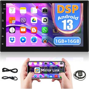Android 13.0 2Din Car Stereo,7 Inch Touchscreen Double Din Car Radio Receiver with Bluetooth/GPS/Mirror Link/SWC/WiFi+AHD Backup Camera