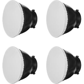 4Pcs Light Diffuser Sock, 7"/18cm Diffuser Lamp Cover White Soft Lampshade Reflector Lamp Sock for Studio Strobe Reflectors Ring Light Flash Light Standard Reflector