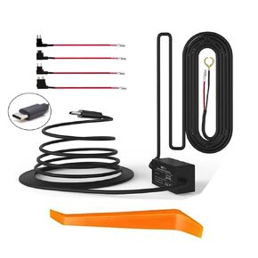 Upgraded Dash Cam Hardwire Kit Type-C USB Hard Wire Kit 12V-24V to 5V 3A， Dash cam hardwire kit USB c (13ft)