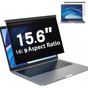 Computer Screen Privacy Shield 15.6 Inch, Removable Hanging Anti Blue Light Privacy Filter Panel for 16:9 Widescreen Monitor, Anti-Glare Protector