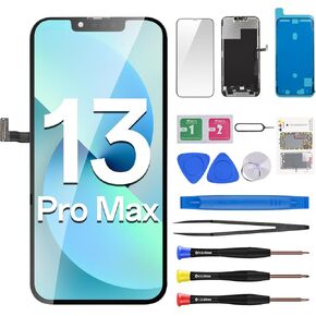 Screen Replacement for iPhone 13 Pro Max 3D Touch LCD Display Digitizer Full Assembly Repair 6.7" Front Glass Waterproof Adhesive Sticker Fix Tools Kit A2484 A2641 A2643