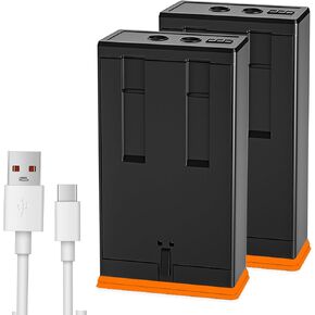 2 Pack Upgrade 5000mAh Power Mag Rechargeable Battery Replacement for Edge Trail Camera Battery Pack,Compatible with Moultrie Edge Series Trail Cameras(Include 2 Type-C Cable)