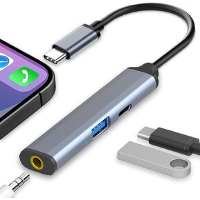 USB C HUB مع مقبس سماعة رأس 3.5 مم ، 100 واط PD Charing و USB A المنافذ ، Vienon 5 في 1 USB C Dongle لـ MacBook Pro/Air و iPad Pro و Samsung والمزيد من الأجهزة C من النوع C