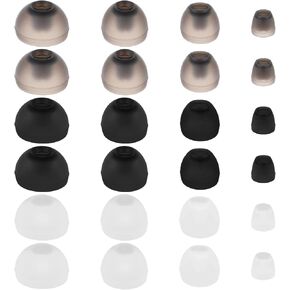 12 Pairs Extra Small Earbud Tips Replacement - Soft Silicone Earbud Tips for In-Ear Headphones, Black