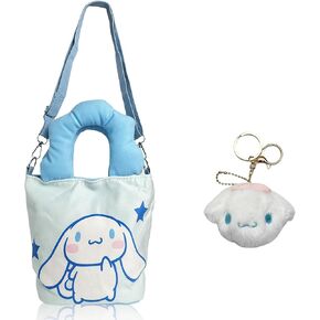 Cartoon White Dog Canvas Crossbody Bag with Handles Adjustable Shoulder Strap and Plush Keychain, Handbag with Magnetic Snap, Wallet Purse Shoulder Messenger Bag Coin Pouch Accessories for Women Girls