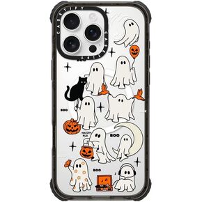CASETiFY Ultra Impact iPhone 16 Pro Max Case [Strong Slim / 11.5ft 5X Militray Grade Drop Protection/Compatible with Magsafe] - Boo Things - Clear Black