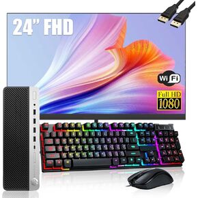 HP ProDesk 600 G4 SFF Desktop Computer with 24" FHD Monitor Bundle PC Set, Intel Core i5-8500 3.0GHz, 16GB RAM, 1TB SSD, Keyboard & Mouse, WiFi, Win 10 Pro (Renewed)