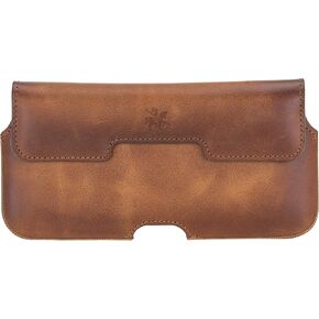 Venito Rome Universal Leather Holster Compatible with iPhone 14-13-12 Pro Max, Galaxy S23-S22-S21-S20 (Ultra-Plus) Note 20 Ultra and The Phones with Screen Size 6.5 inches or Smaller (Antique Brown)