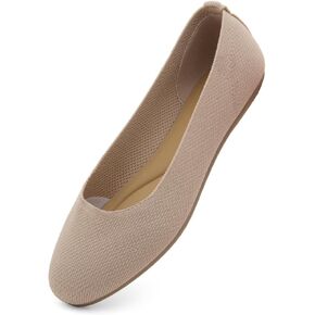 Shoe Land Womens SL-Memory Ballet Flats Knit Dress Flat Dress Shoes Round Toe Slip on Ballerina Comfort Walking Shoes