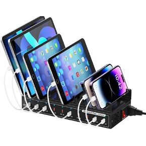 USB c Charging Station, 200W Fast USB Charging Station, 10 Port a++ Charging Station for iPhone ipad Tablet Earphones and Other Electronics