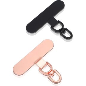 2pcs Phone Tether Tab, Metal phone lanyard Patches, Universal Phone Strap Connector Replacement for Most Cell Phone Case