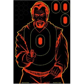 BIRCHWOOD CASEY Shoot-N-C 12" X 18" Bad Guy Silhouette Target - Highly Visible Instant Feedback Reactive Self-Adhesive Shooting Targets