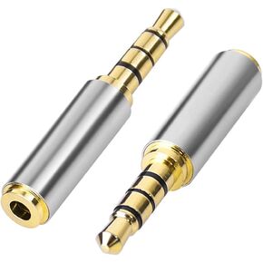 3.5mm Male to 2.5mm Female Headphone Adapter 4-Pole Headset Audio Adapter Convertor Stereo Jack (2Pack),Gold Plated 3.5mm Plug to 2.5m Female Adapter Stereo or Mono for Smartphones, Mic, Tablets