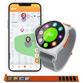 NickWatch GPS Tracking Smartwatch by Nickelodeon with App, Chat & Call, Durable, SOS Call, Motion Games, Step Counter, School Mode & More! Endless Fun for All! Requires Data Plan-First Month Free