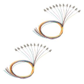 12 Fibers LC OM1 62.5/125 Multimode (MM) Fiber Optic Pigtail 1.5m LC Multimode Fiber Cable Pigtail for Engineering Network Fiber Access, 2 Packs