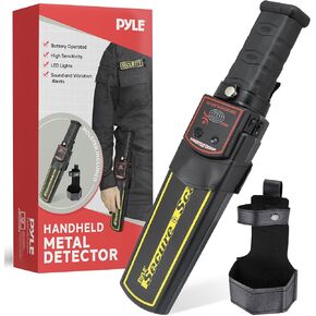 Pyle PMD38 Portable Battery Operated Super w/Adjustable Sensitivity Scan Handheld Metal Detector Wand Security Scanner, Black