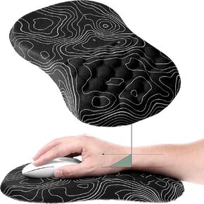 WLLHYF Ergonomic Mouse Pad Wrist, 2 in 1 Ergonomic Wrist Support with Massage Design Non-Slip Carpal Tunnel Pain Relief Wrist Rest Mousepad for Desk Computer Keyboard Set Wireless Mouse Pad