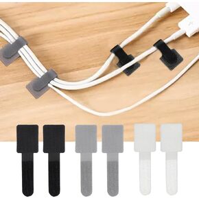 Hook and Loop Cable Ties 30pcs Reusable Cable Ties, Self Adhesive Hook and Loop Cable Straps Adjustable Cord Straps Cable Organizer Cable Clip Household & Office Essentials