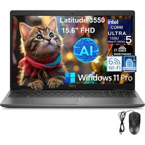 Dell Latitude 3550 15 Business AI Laptop, 15.6" FHD Computer, Intel Ultra 5 135U (Beat i7-1355U), 32GB DDR5 RAM, 1TB PCIe SSD, WiFi 6, Backlit Keyboard, Fingerprint Reader, Windows 11 Pro