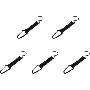 Maxmoral 5PCS 19.5x2cm Black Nylon Carabiners Fence Hook Wire Hook Backpack Slings Fence Clip for Softball Outdoor Sport Equipment Cup Backpack