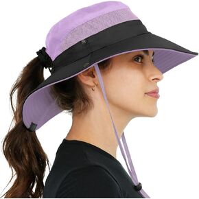 GearTOP Ponytail Beach Hats for Women Sun Hat with Ponytail Hole for Women Packable Sun Hat for Hiking, Beach, Sports UPF 50+