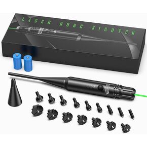 EZshoot Bore Sight Kit for .17 to 12GA Caliber Rifles Pistols Green or Red Laser Sight Boresighter with Big Button Switch