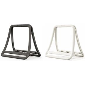 K11 Vertical Laptop Stand for Desk（1black，1white）,White Desktop Notebook Dock,Vertical Laptop Holder Space-Saving Organizer for All MacBook, Surface, Samsung, HP, Dell