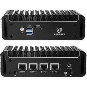 Firewall Appliance 2.5Gbe Intel Celeron N5095 Quad Core, 4*Intel I225-V LAN Fanless Mini PC 8G DDR4 128G M.2 NVMe Support PFSENSE Router/AES-NI/OPNsense