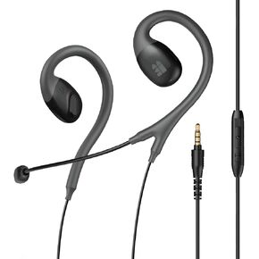 S6 Open Ear Earbuds with Mic, Wired Open Ear Headphones, Over The Ear, Ear Hook, Inline Control, Perfect for Calling, Online Meeting, 3.5mm Jack