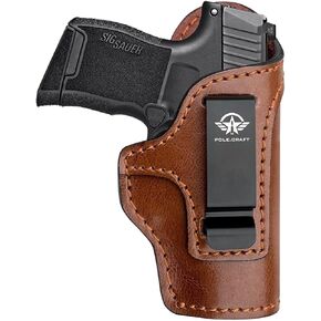 POLE.CRAFT IWB Leather Gun Holsters for Small Pistols : Ruger LCP380 LCP II Sig Sauer P365 P238 P938 Walther PPK 380 CCP S&W Bodyguard 380 Beretta Pico - Kahr P380 - Micro-Compact Sub-Compact