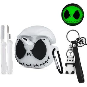 Compatible with Apple AirPods Pro 2nd/1st Generation Case Cover with Cleaner kit and Cute Keychain, Glow in The Dark Funny Anime Cool Soft Silicone Protective Skin Case for Airpod Pro and Pro 2