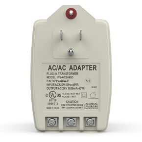 Neptune Transformer Compatible with Honeywell, Ademco, ELK, MG Electronics, GE Security, Bosch, Basler & Pittway (24VAC 40VA (White))