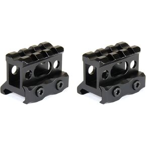 TACFUN 2PCS Flat top 1" See Through Riser Rail Mount 3 Slot Picatinny Weaver