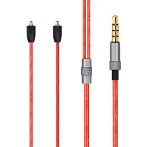 SE535 Upgrade Gold Plated Jack Cable Replacement Earbuds Exchange Cord Compatible with SHURE SE215 SE846 SE425 SE535LTD-J SE315; YINYOO PRO H5 HQ5 Better Earphones (Red)