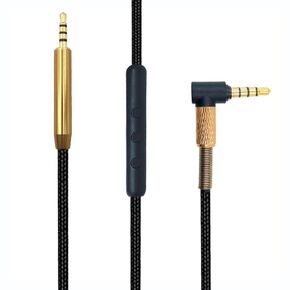 Replacement Audio Cable Cord for Bose QC25 45 35 NC 700 OE2 2i with in Line Mic Volume Control Nylon Braided,Black 5ft