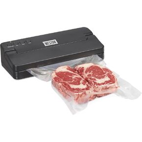 Weston Compact Food Vacuum Sealer Machine, Powerful 23" Hg Pump, For bags Up To 11" Wide, 100 Watts, Corner Guides for Easy Align, Intuitive Controls + Pulse Function, Black (65-2061-W)