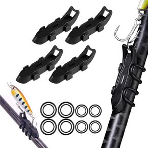 Lure Magnetic Hooker, Lure Magnetic Automatic Hooker, Magnetic Lure Holder, Magnetic Fishing Hook Keeper with 2 Sizes Rubber Rings