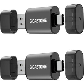 GIGASTONE Z40 16GB 2-Pack 2-in-1 Dual OTG Flash Drive USB3.2 Gen 1, USB-A&USB-C, Reliable Performance, Durable, Data Storage,File Sharing, Backup,Boot Drive,USB2.0/USB3.0/USB3.1 Interface Compatible