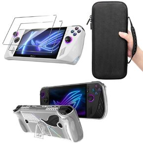 Tmiyas Carrying Case for ROG Ally X 2024, Ally X Handheld Game Console Case, 3-in-1 Accessories for ROG Ally X 2024 (Carry Case, Cover Case, 2Pcs Screen Protector)