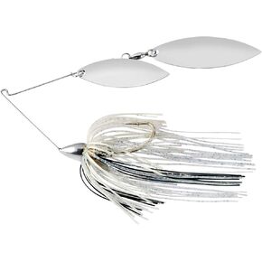 War Eagle Custom Lures Nickel Frame Double Willow Spinnerbait Silver Shiner Skirt 1/2 oz.