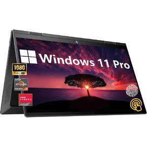 HP Envy x360 2-in-1 Convertible Business Laptop, 15.6" FHD Touchscreen, AMD Ryzen 7 5825U Up to 4.5GHz, Windows 11 Pro, 32GB RAM, 1TB SSD, WiFi 6, Backlit Keyboard, Fingerprint Reader, Durlyfish